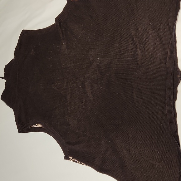 Knit Black And White Zip Up Vest Size 2X - Picture 4 of 4